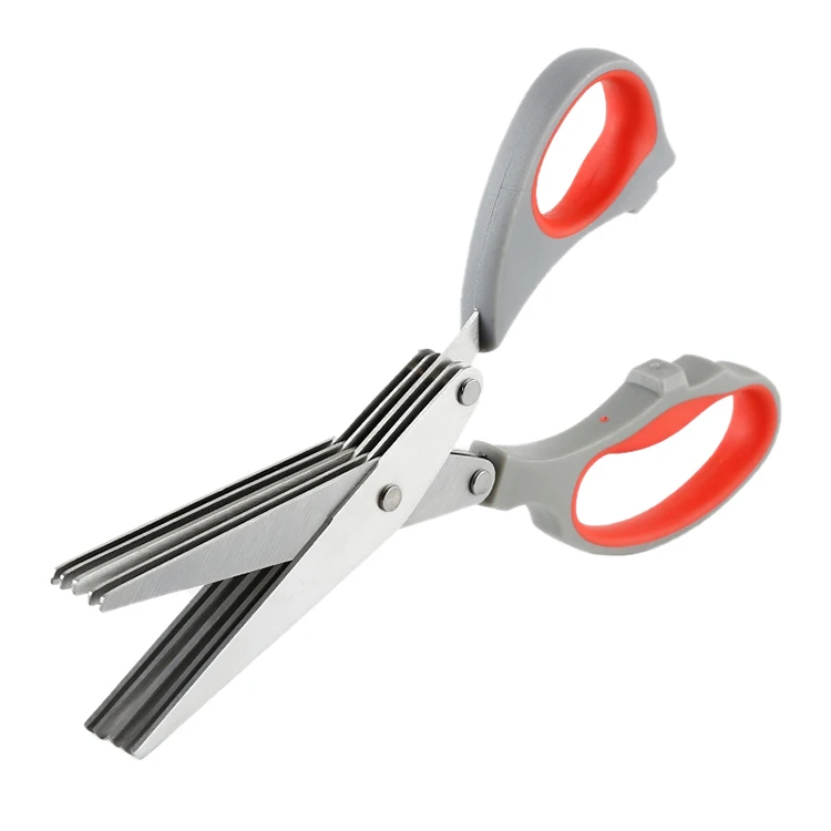 Kitchen Gadget Green Onion Scissors Herb Scissors for Cutting Shredded Lettuce Cilantro with 5 Blades