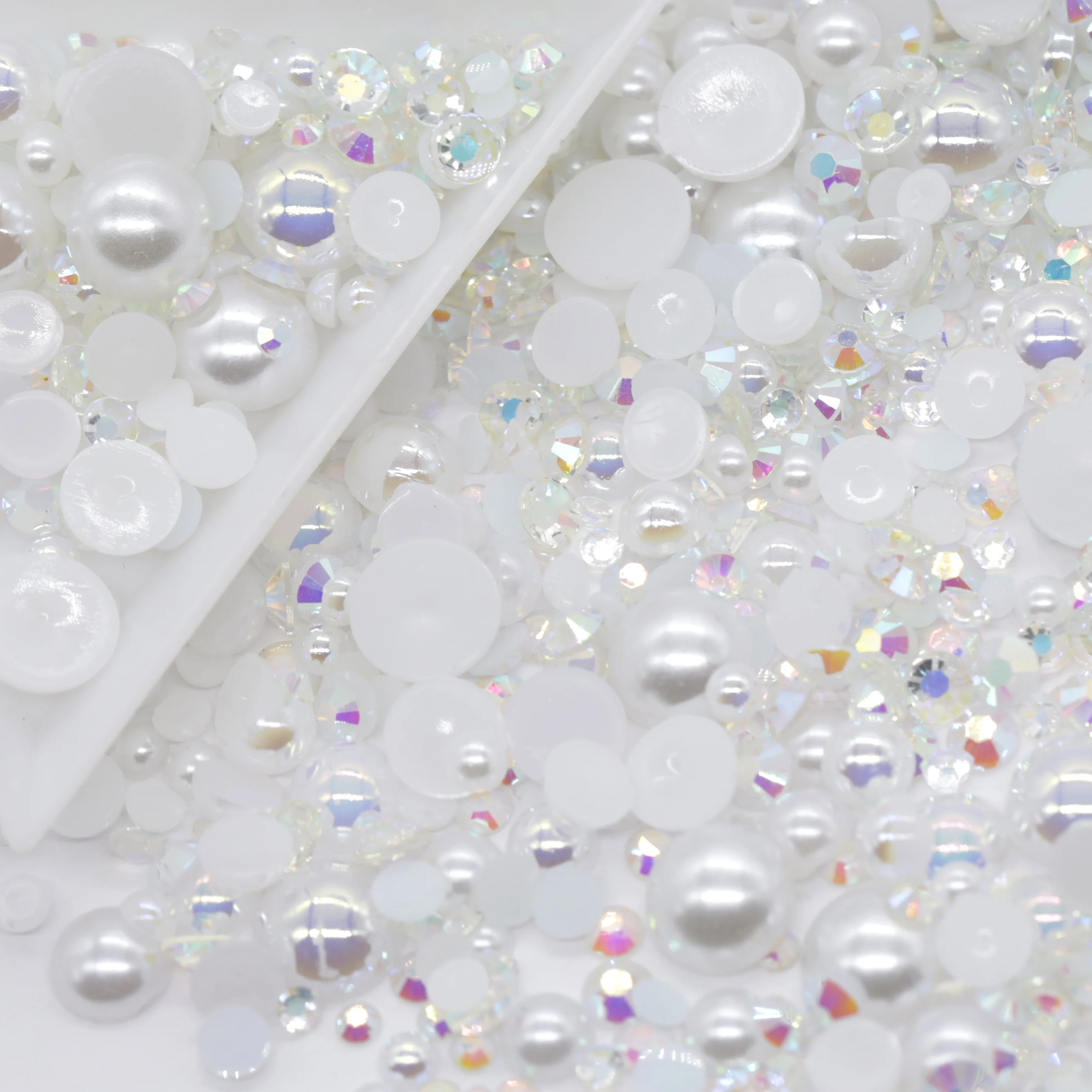 XULIN 30g/bag mix sizes 3mm-10mm flatback resin rhinestone pearls