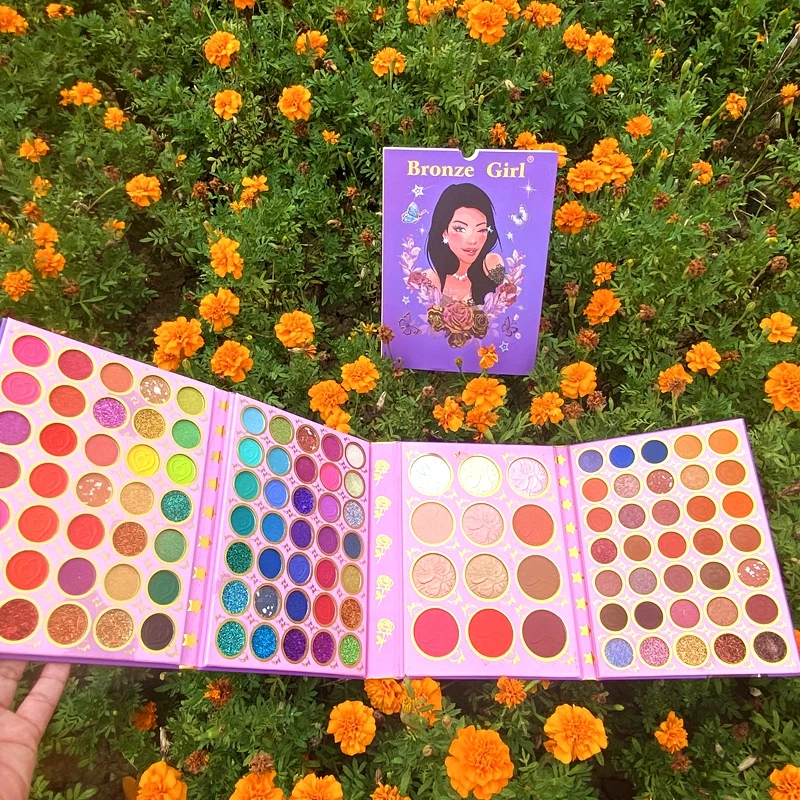 wholesale professional cardboard make your logo custom shimmer matte glitter waterproof private label eyeshadow palette