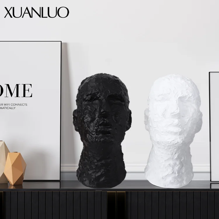Human face head design figure crafts interior decor ornament