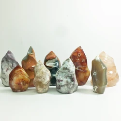 Wholesale Agate Polychrome Jasper Red Quartz Crystal Stone Flames