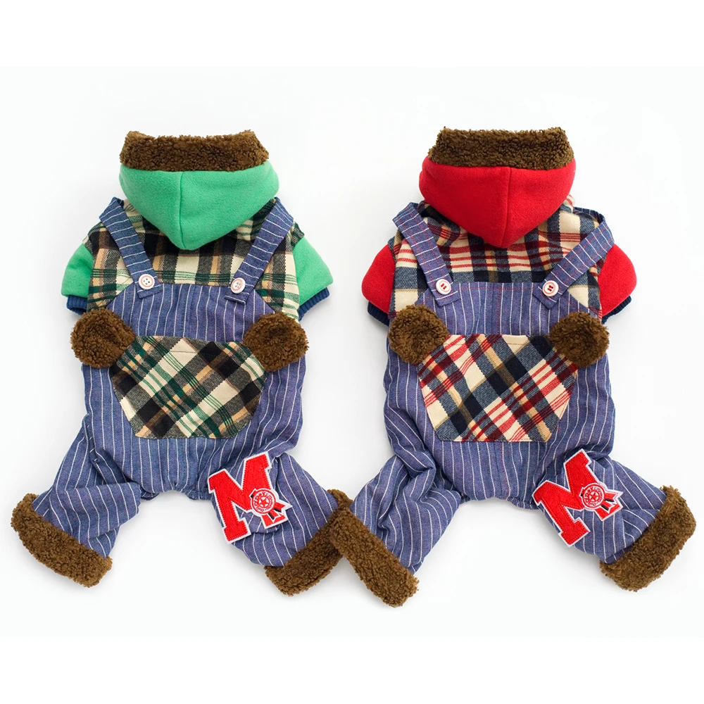 Superpets wholesale pet clothes warm soft grid pattern pet dog hoodies jacket winter cloth