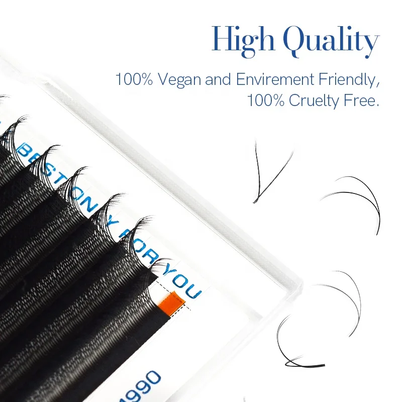 Hot-Selling YY Shaped Black Eyelashes Extensions Two Tip Lashes C/CC/D Curl  Individual Private Label Silk Eyelash Extension