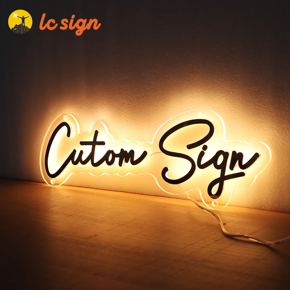 NO MOQ Personalized Light up Custom 3D Acrylic Sign Backlit Logo LED Business Sign led sign board wedding Salon Beauty Bar Decor