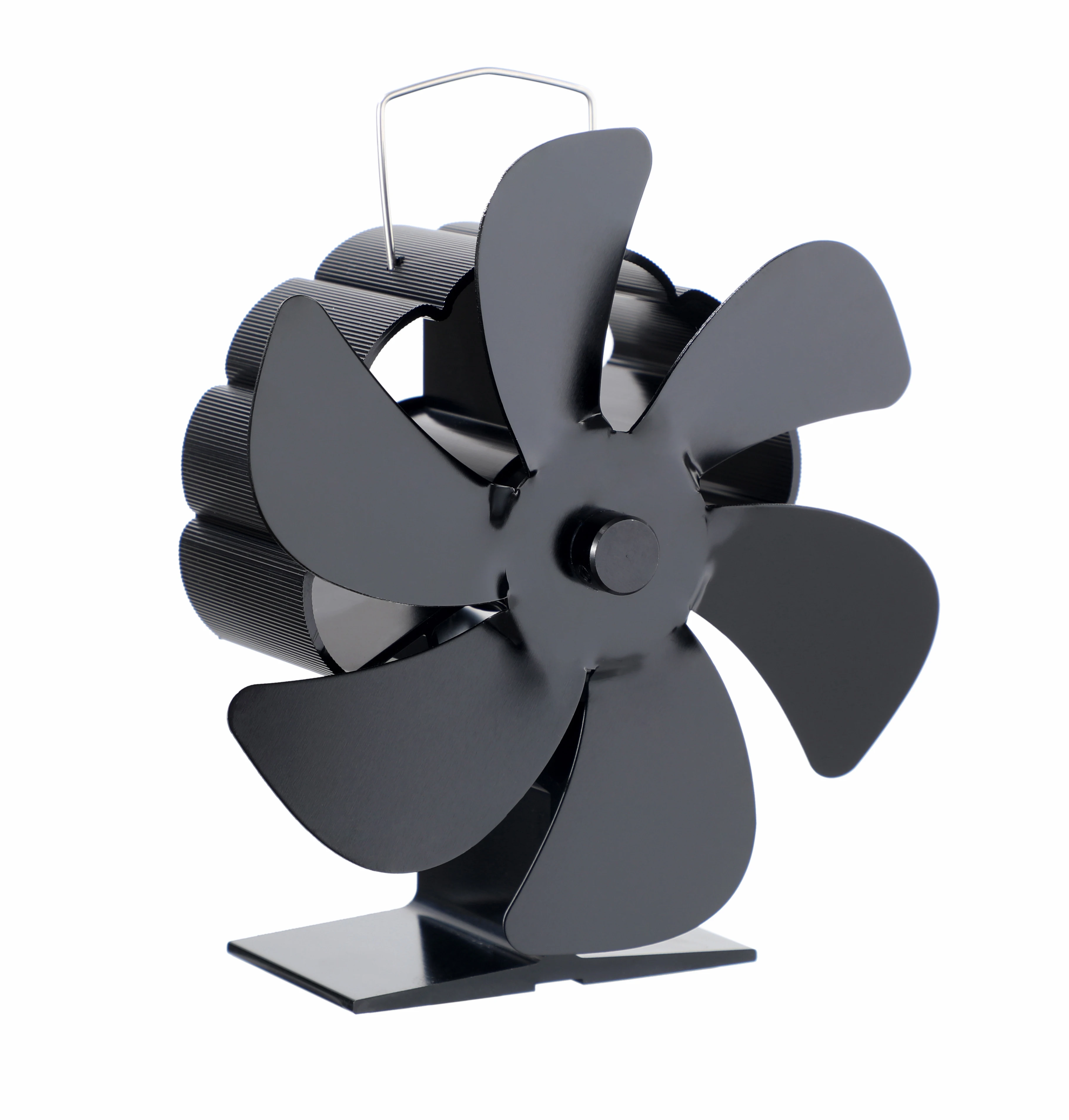 Black Fireplace Fan with 6 Blades Thermally Powered Stove Fan No Batteries or Electricity Required Log Burner Silent Fan