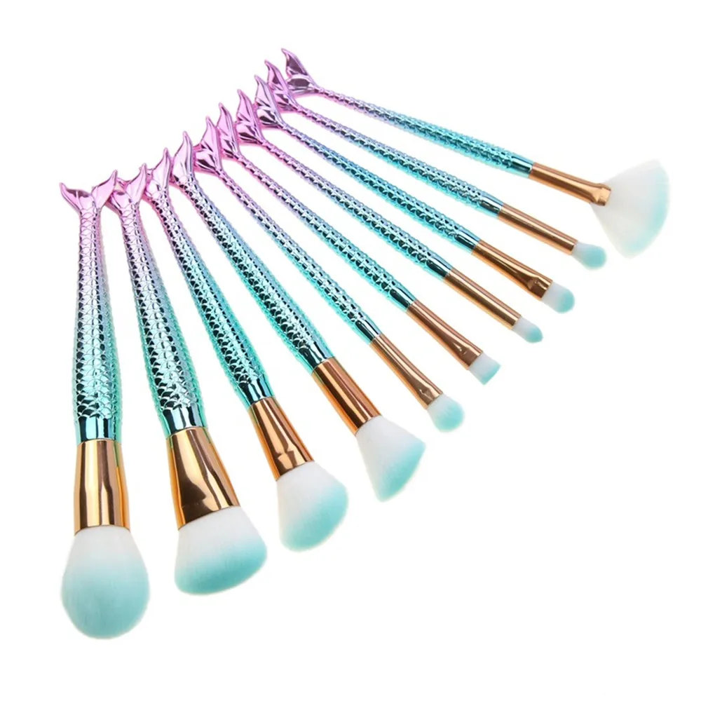 New Brand Professional Make up Brush Tools Kit 10Pcs Natural Goat Hair Powder Highlight Eyebrow Eyeliner Brushes