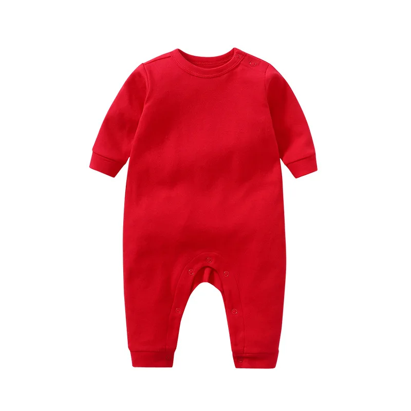 DYB Customized Spring Infant Solid Color Frogsuit Long Sleeve Romper Toddler Baby 100% Cotton Clothes Factory Direct Sales