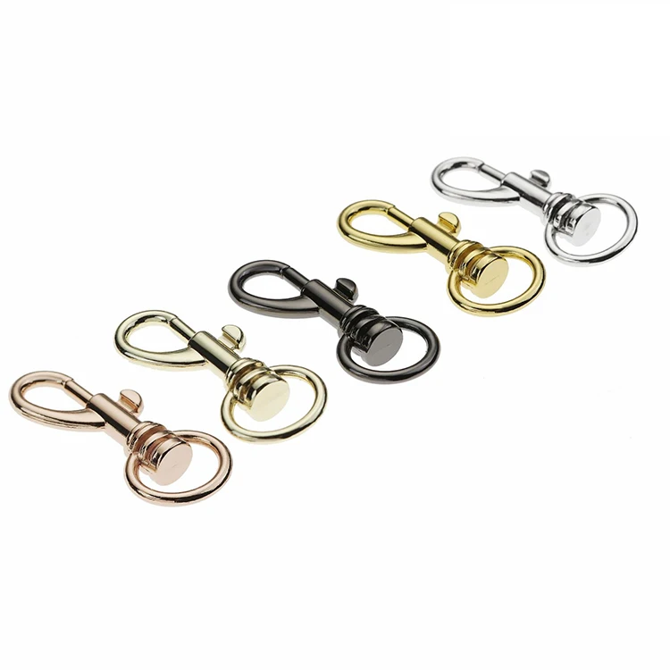 Factory Selling Handbag Hardware Rotating Swivel Carabiner Hook Multi Color Keychains Dog Leash Clips