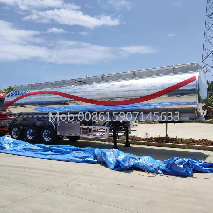 new and used 2/3 axles mirror aluminium ally tank semi trailer liquid fuel tanker truck trailer for transport