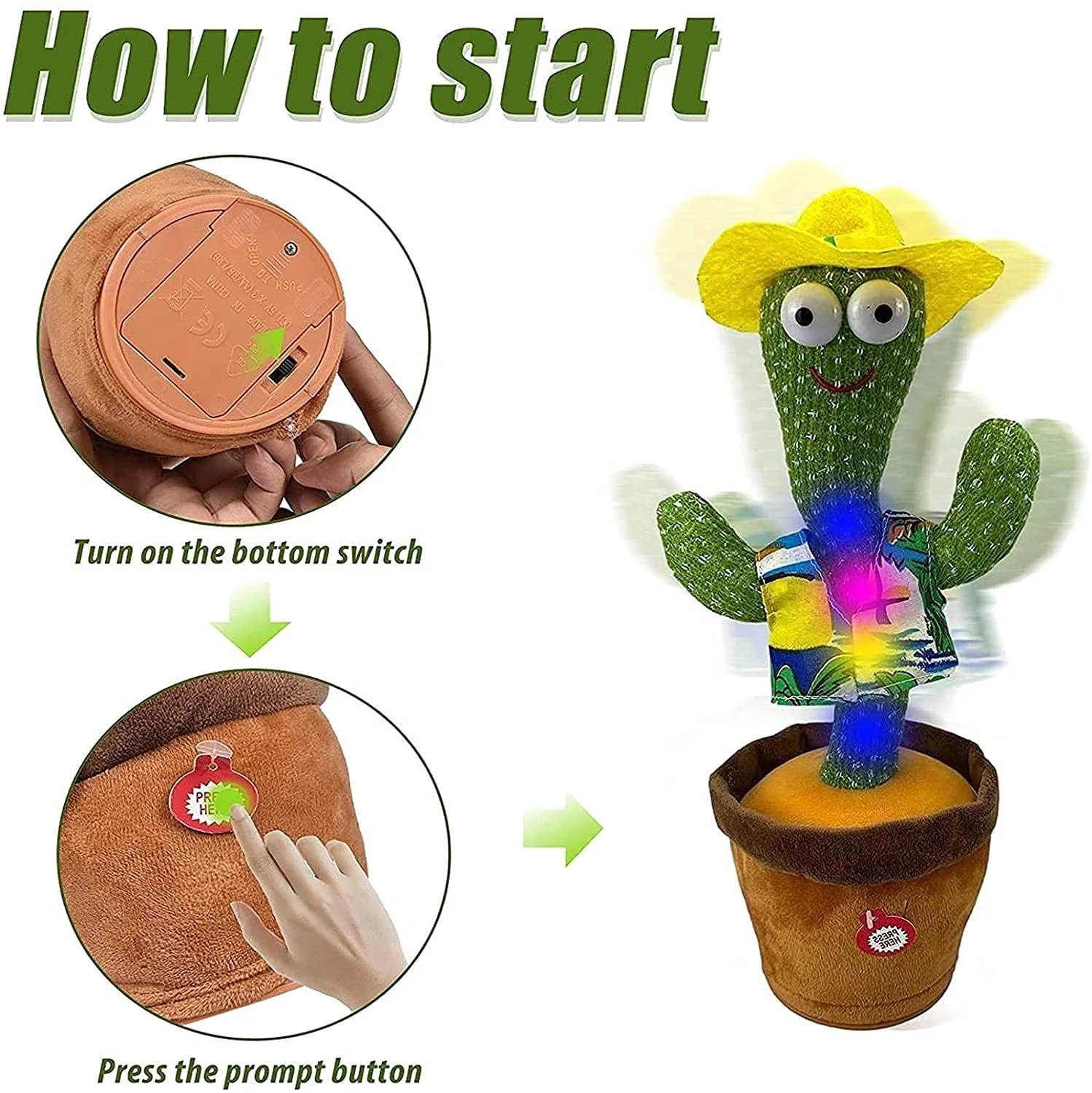 On-line Electronic Shake Dancing cactus bailarin talking singing Plush Toy Holiday home Decoration doll dancing cactus for Kids