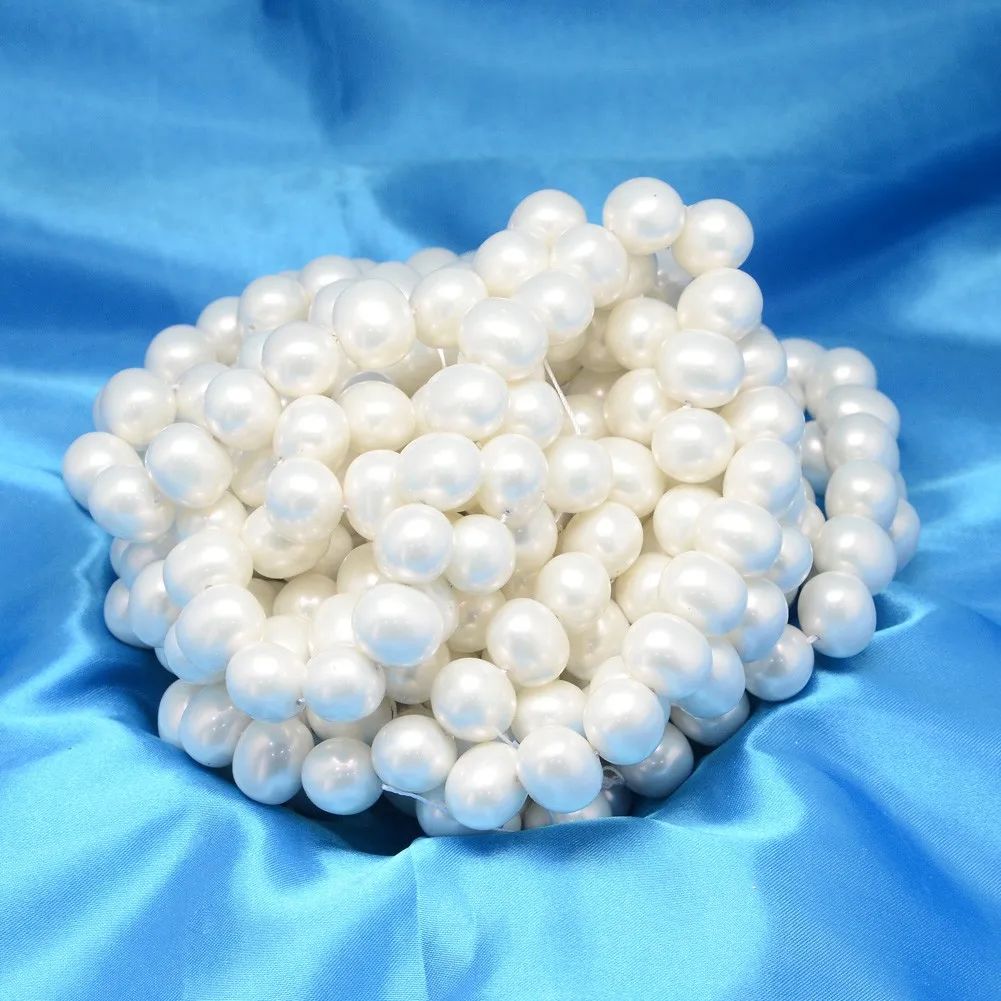 Белая овальная жемчужная бусина Pandahall