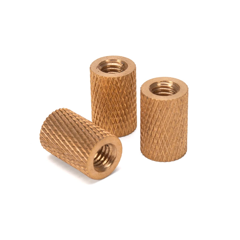 Whole Reticulated pattern through-hole Molded Cylindrical Slotted Injection Brass Insert Nut For plastic toy and tool