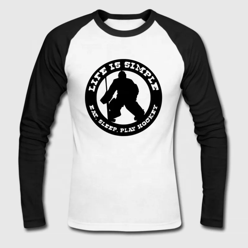 baseball printed cotton t-shirt, raglan 3/4 sleeves t shirt men casual