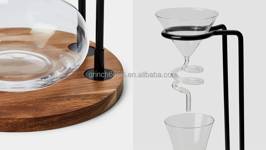 Helical Wine Decanter Set Art Series Spiral Decanter and Aerator Set Glass Wine Carafe Bar Cart Accessories