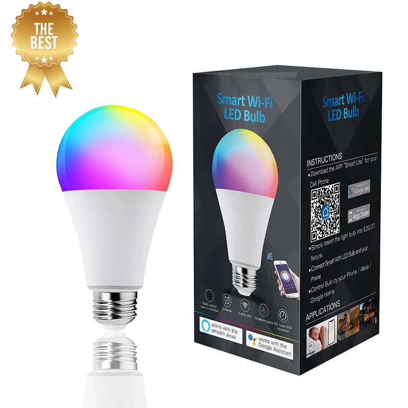 E26 E27 B22 9W  Wifi Smart led bulb Google Tuya Alexa App Rgb Lamp bombilla inteligente Smart Life led zigbee Taking bulb
