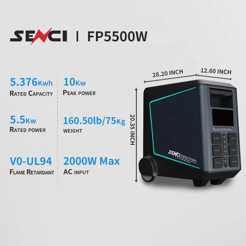 senci 5376wh portable station power 5.5kw solar energy storage systems lifepo4 battery portable power Electric Power Station