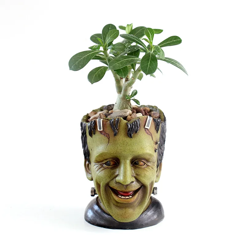 Resin Made Funny Indoor Succulent Plants Pots Pen Holder with Drainage Hole Large Opening for Plants Flower Pots & Planters