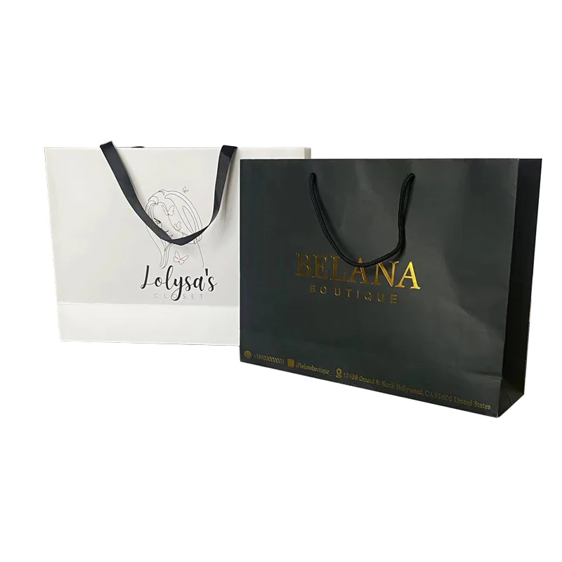 Custom Printed Gift Shopping Kraft Paper Bags With Your Own Logo