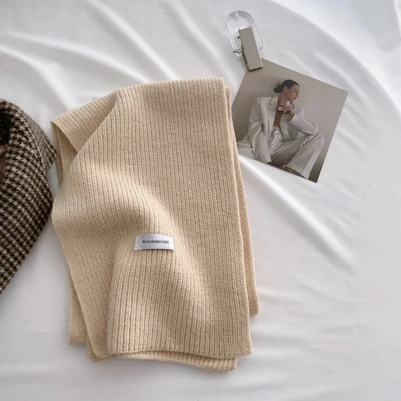 Custom Hot Selling Multi Color Stylish Ladies Winter Warm Neck Wraps Medium Long Casual Knitted Scarves for Women