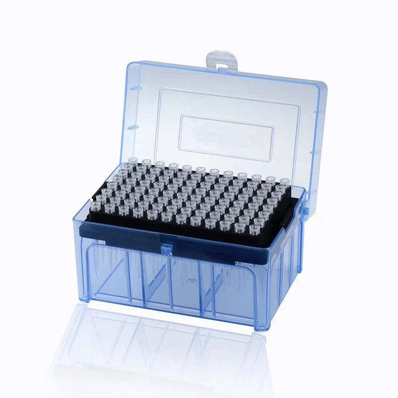 Disposable Sterile Plastic micropipette 10ul 96 Wells with filter racked tips laboratory universal fit pipette