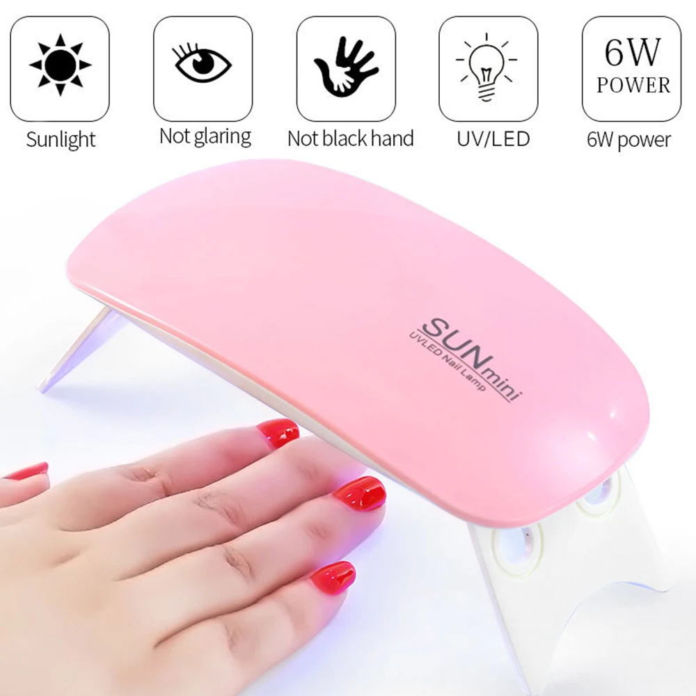sun mini 6W nail lamp dryer machine uv led nail lamps portable micro usb cable drying lamp