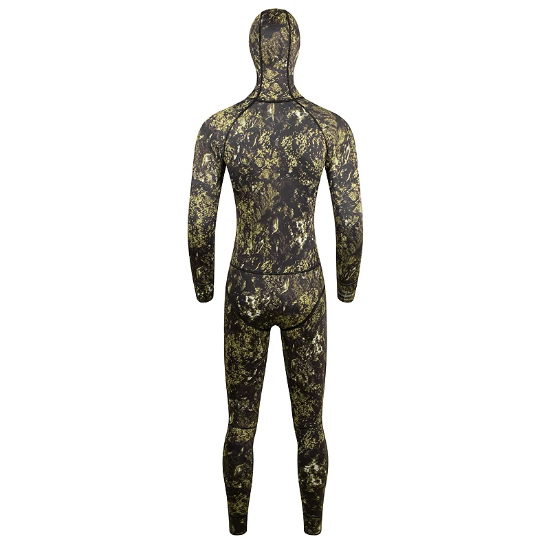 DIVESTAR Spearfishing Wetsuit 1.5mm Camouflage Underwater Spearfishing Suit Flat Lock Stitching Lining Nylon Hunting Fishing