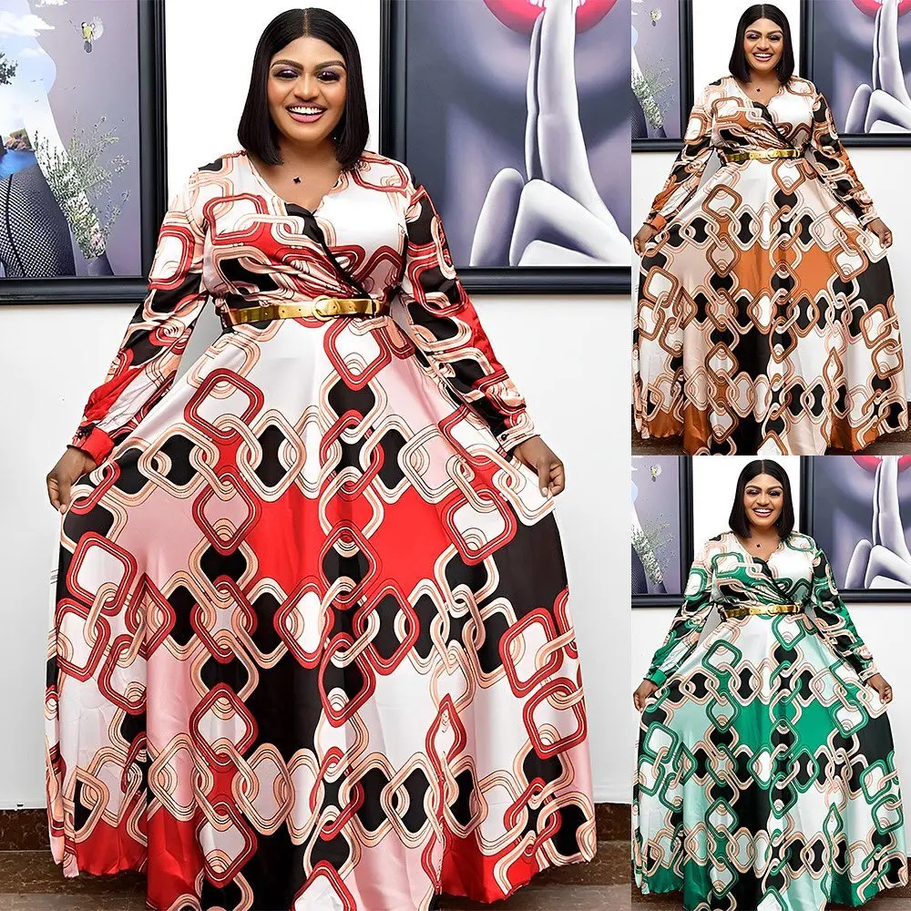 Plus-size Women's 2024new European and American High-grade Dress Design Chiffon Dress Manufacturers Wholesale Casual Dresses