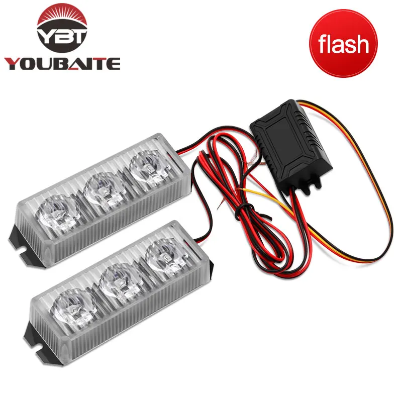 High power car Truck Front Grille LED Strobe Warning Light Auto LED Flashing lights Bar Emergency Light 12V