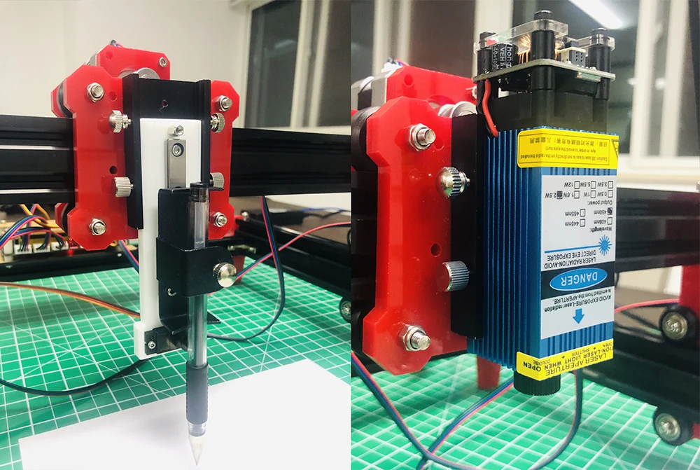 DIY plotter drawing machine pen holder fixture device laser writing machine parts with control servo and square guide rail up do