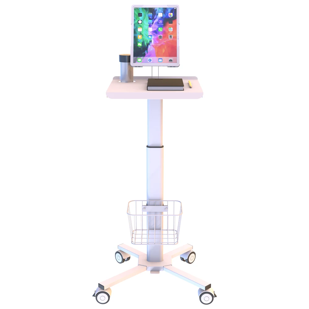 Mobile Workstation Medical Trolley Sit Stand Table  Gas Spring  Height Adjustable Medical Cart