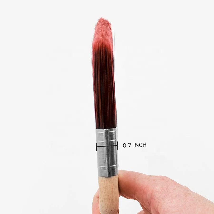 ROLLINGDOG DOBERMA 10298 2 1/2 Inch (63.5mm)Beech Wood Laser Engraved Handle Angular SRT Synthetic Filament  Paint Brush