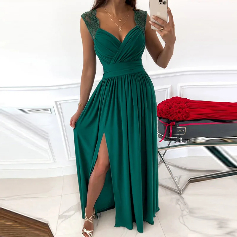 Factory Wholesale Wedding Dress 2024new Bride Sexy Sleeveless One Line Shoulder Big Train High Quality Lace Main Wedding Dress