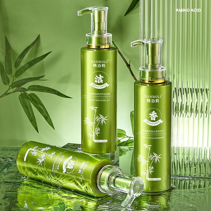 Amino Acid Shampoo Dandruff Oil Control Shower Gel Large Volume 500ml Long Lasting Fragrance Shampoo and Conditioner Set