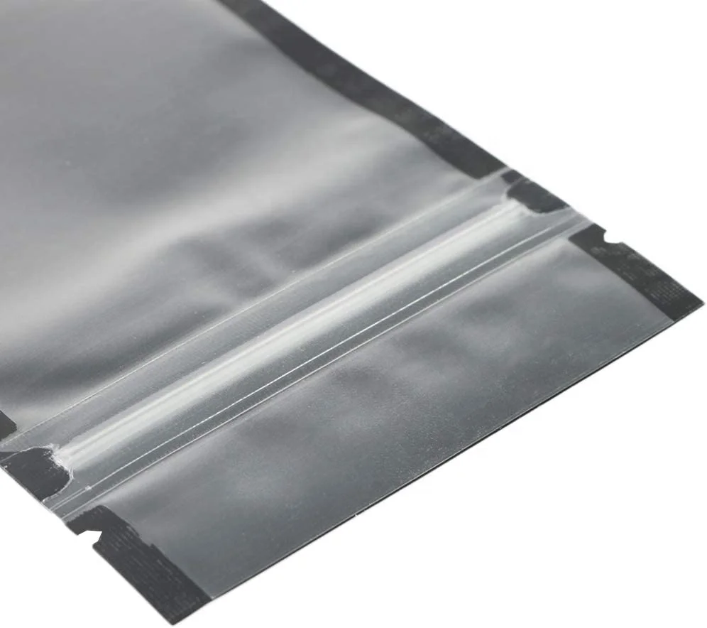 Plastic Ziplock Tear Notch Vertical Bag Black Matte Black Mylar Zip Lock Bag High Quality Wholesale Heat Seal PE Food LDPE