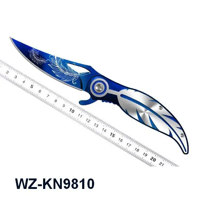 stainless steel material type professional camping survival folding pocket knife case