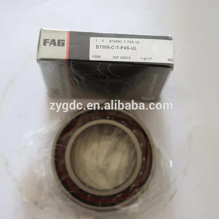 7009 Высокая точность машины шпиндель подшипника B7009-T-P4S-UL FAG радиально-упорный шарикоподшипник встык 45*75*15