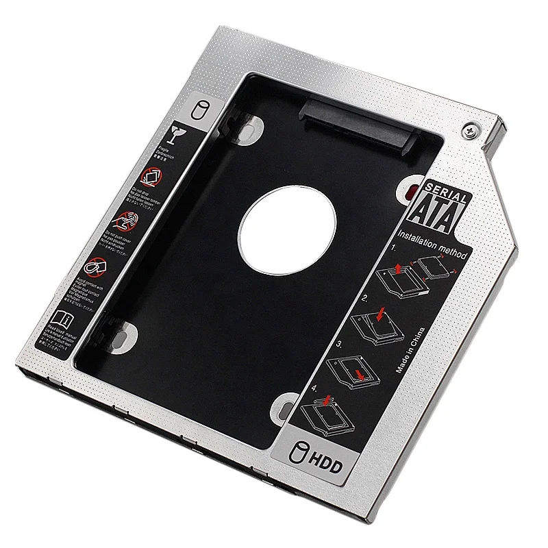 All-aluminum 9.0/9.5/12.7 mm hard drive bracket ultra-thick laptop SSD solid-state drive optical drive bracket