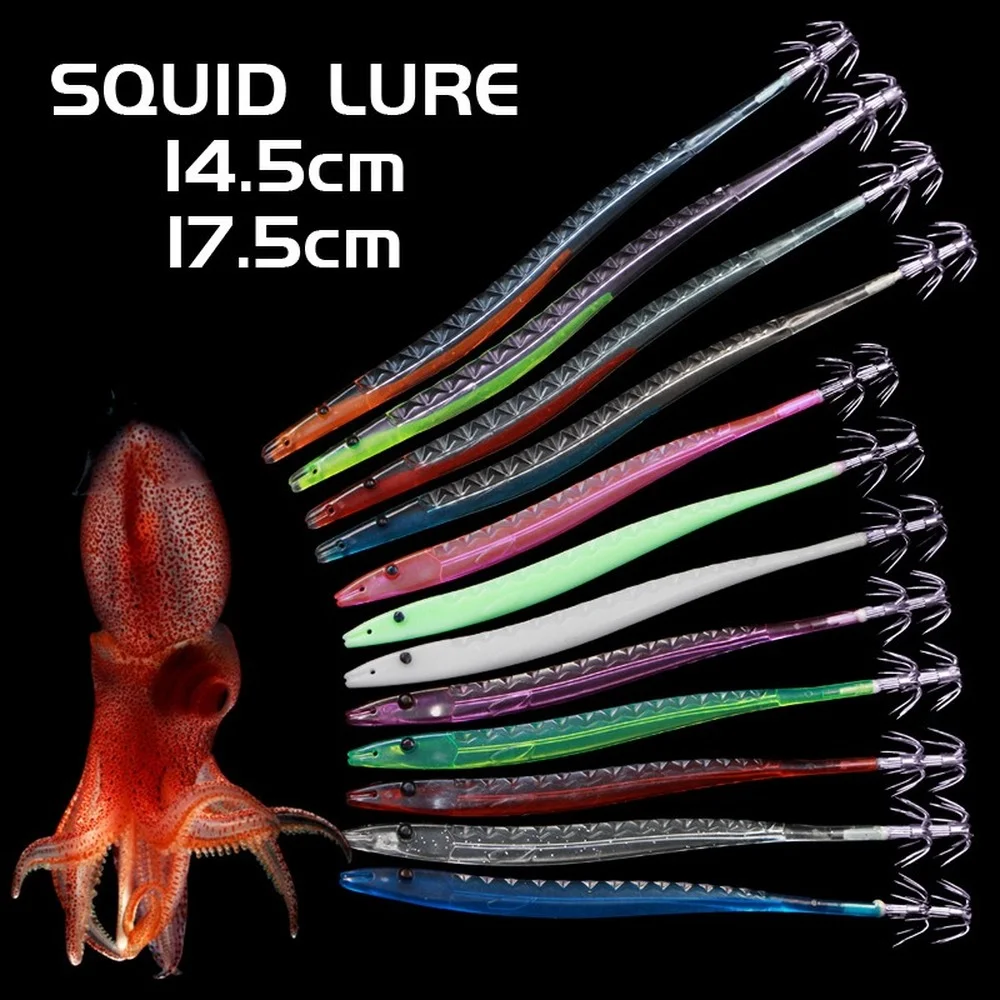 Tcoedm Factory Octopus 14.5cm 17.5cm Wooden Egi lure bait Shrimp squid jig hook