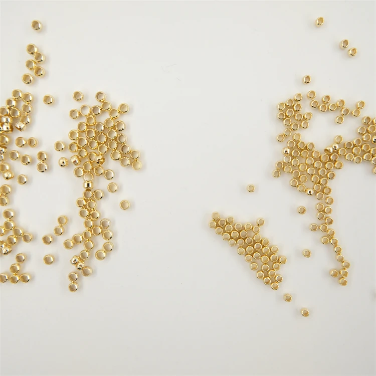 14k gold plate clip beads jewellery crimps and finding bead gold filled crimp beads End clasps
