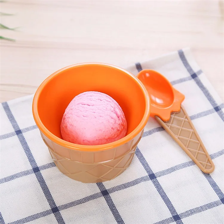 Ice Cream Cup Couples Bowl Gifts Dessert Container Holder With Spoon Best Children Gift