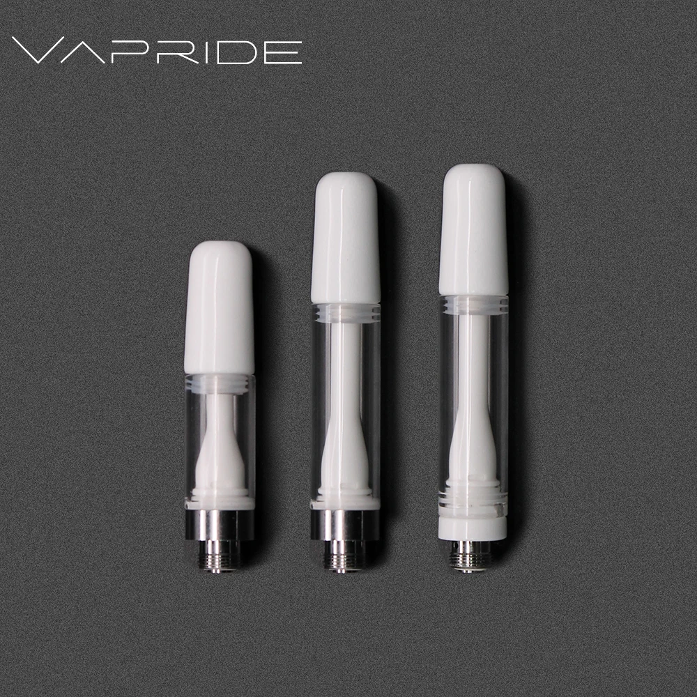 Full ceramic flat/round press-in tip cbd oil vape cartridge lead-free white 510 cbd cartridge