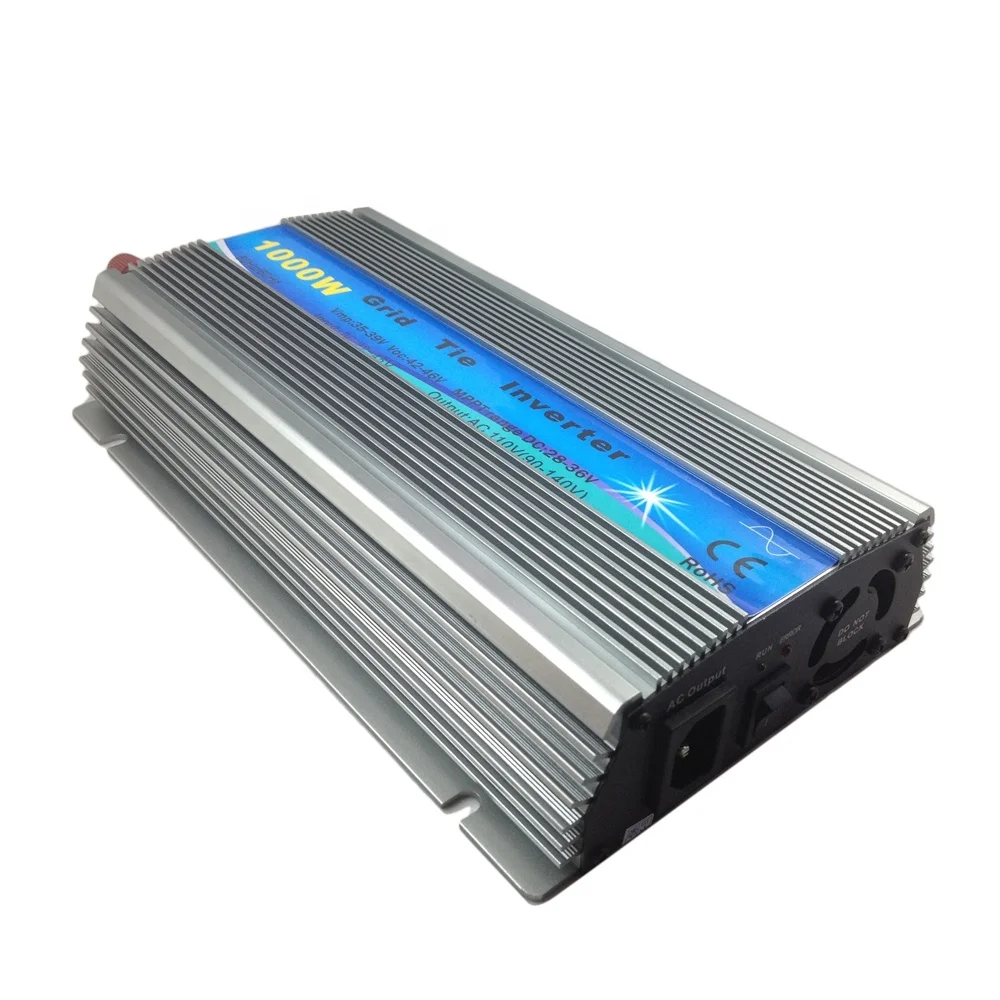  1000 Вт сетки галстук инвертора 110V 220V инвертор переменного тока DC 22-с алюминиевой крышкой 50В со слежением за максимальной точкой мощности немодулированного синусоидального сигнала для панели солнечных батарей система