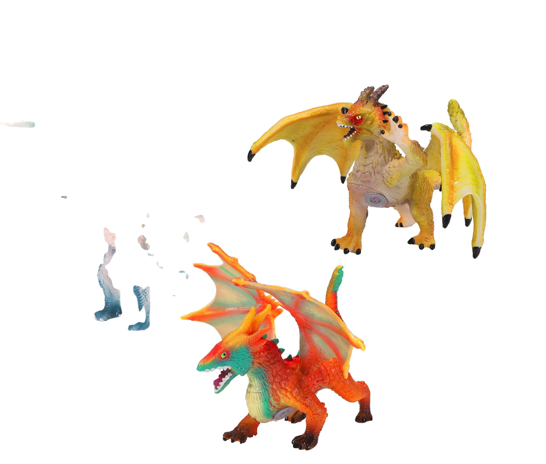 3 style mixed 14 inch simulation demon dragon toys battery operated vinyl dinosaur toys with horn lighting sound