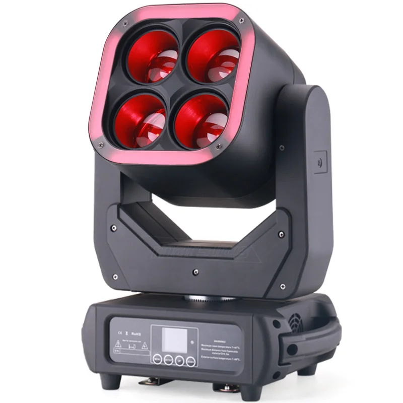 Marslite New Design 4X60W RGBW LED Wash Beam Moving Head Zoom Light Show DMX DJ Club Stage LED Lighting