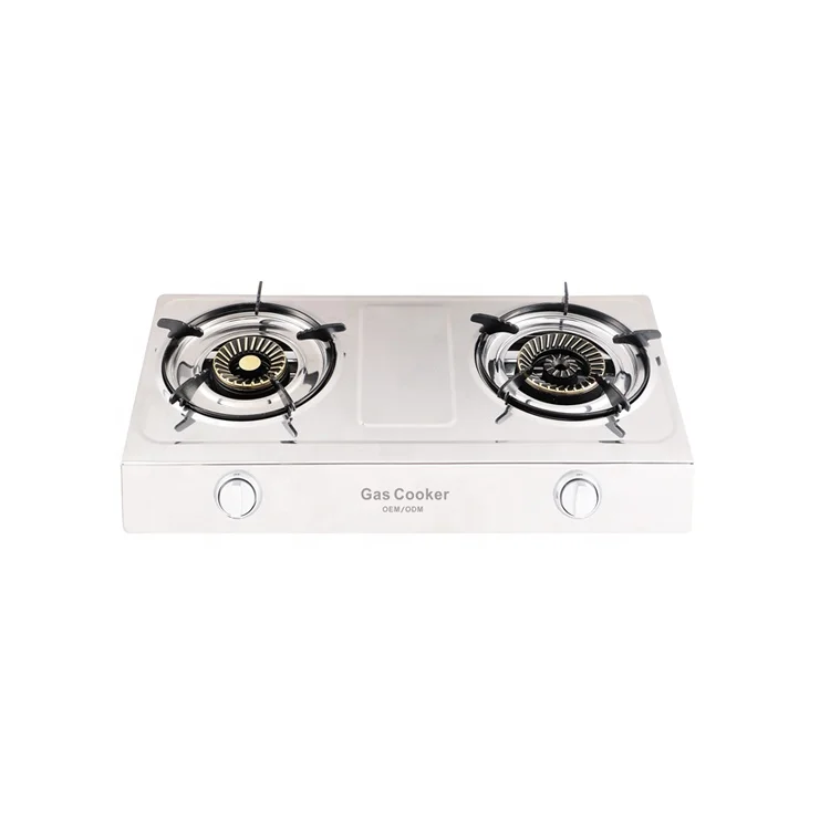 Kitchen stainless steel burner ignition cooktop table counter top double burner electric products cheapest gas cookers