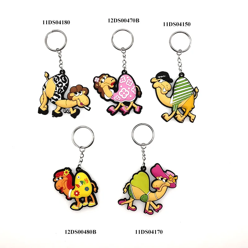 Japanese anime 3d rubber keychain wholesale Cute keychain wholesale creative camel keychain needle cartoon keyring