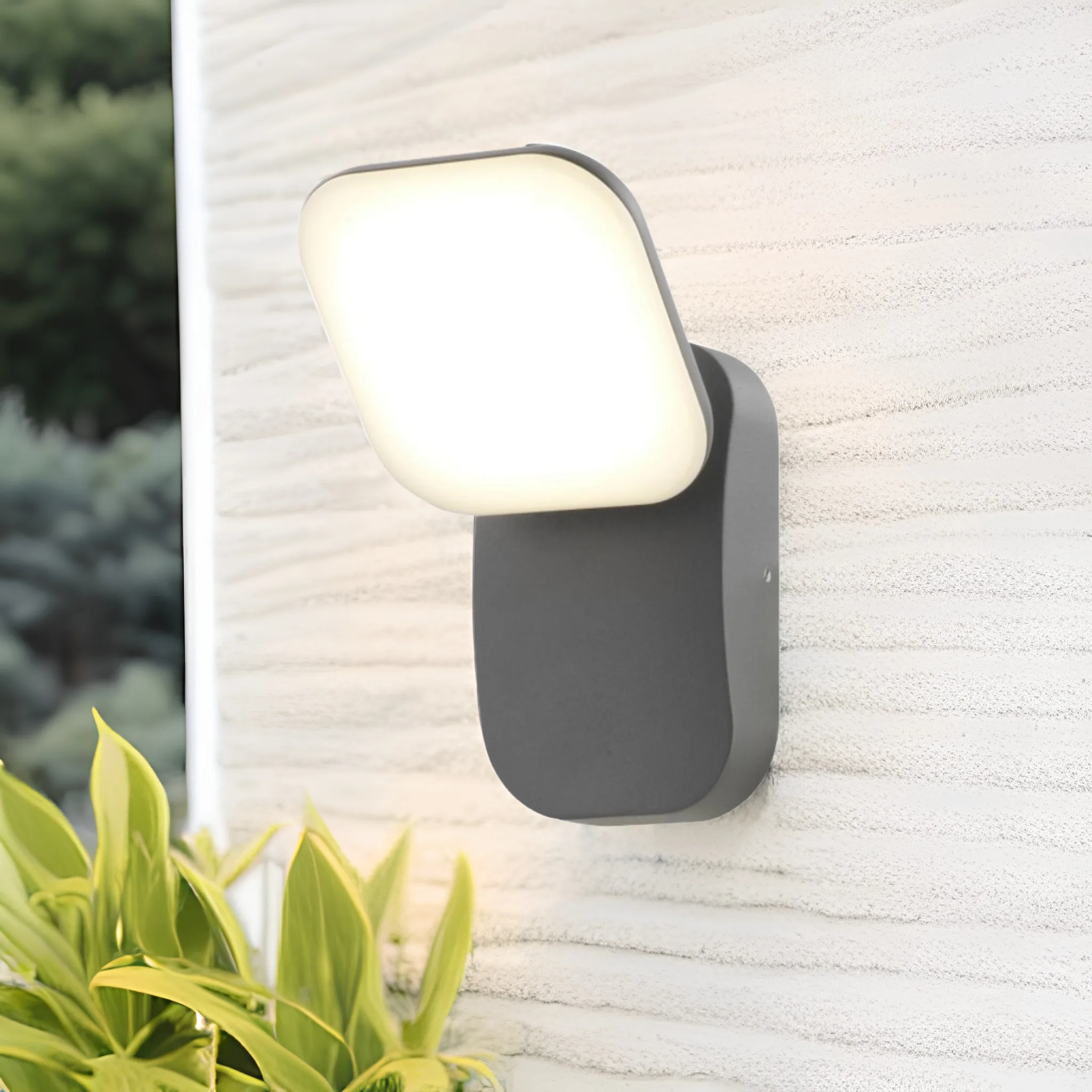 Decorative die-cast aluminum square garden wall mounted cube adjustable led outdoor wall light