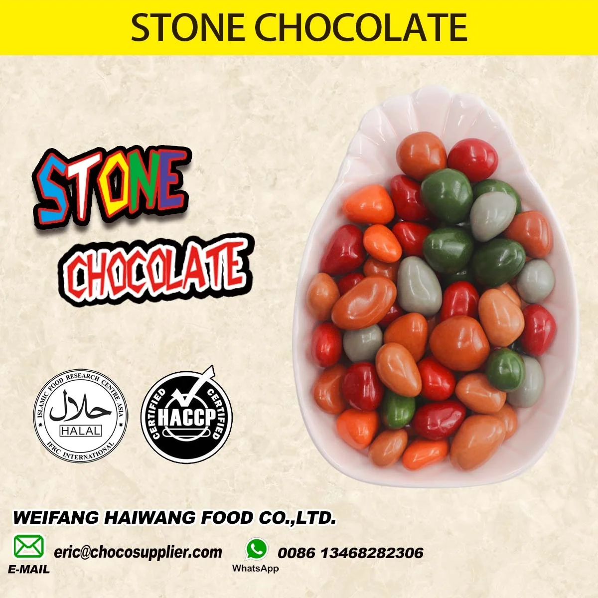 
Halal Chocolate Brands Candies Chocolate rock with multi-colours stone chocolate 