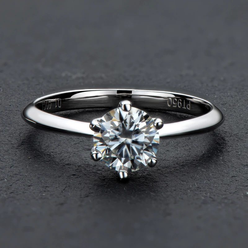 Custom 0.5CT 1CT 2CT 3CT vvs D 925 Sterling Silver Solitaire Moissanite Wedding Engagement Ring For Women with gra certificate