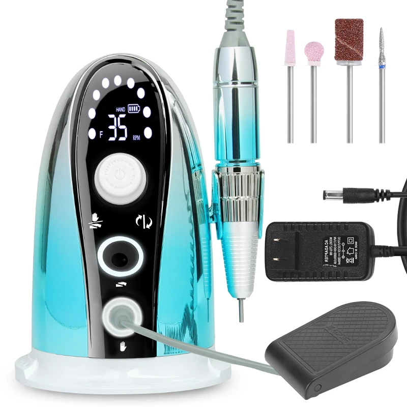 Electric Efile Nail Drill 2022 New Arrival Manicure Polisher Rechargeable Cordless Electric Nail Drill 35000 Portatil